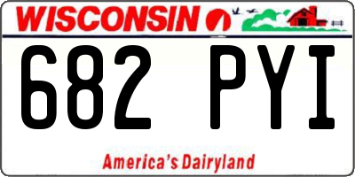 WI license plate 682PYI