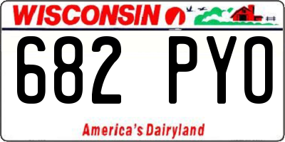 WI license plate 682PYO