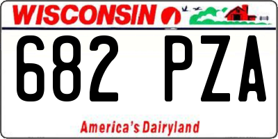 WI license plate 682PZA
