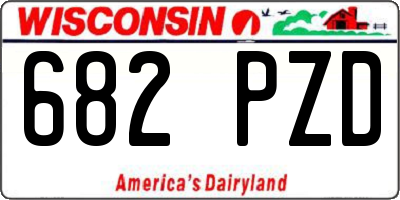 WI license plate 682PZD