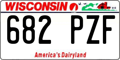 WI license plate 682PZF