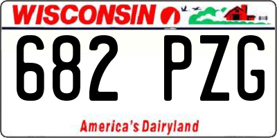 WI license plate 682PZG
