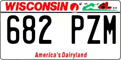 WI license plate 682PZM