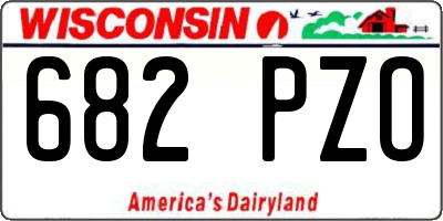 WI license plate 682PZO