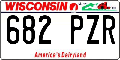 WI license plate 682PZR
