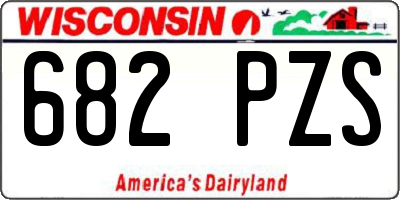 WI license plate 682PZS