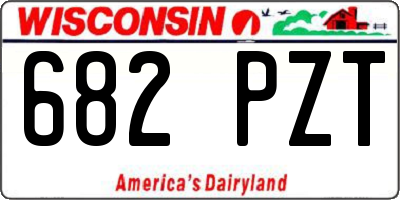 WI license plate 682PZT
