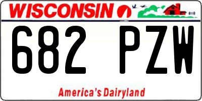 WI license plate 682PZW