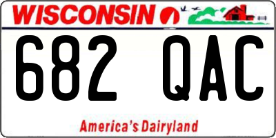 WI license plate 682QAC