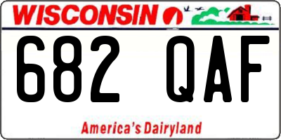 WI license plate 682QAF