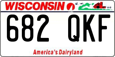 WI license plate 682QKF