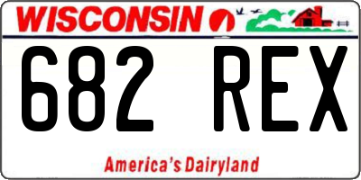 WI license plate 682REX