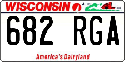 WI license plate 682RGA