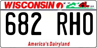 WI license plate 682RHO