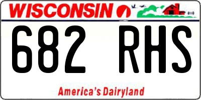 WI license plate 682RHS