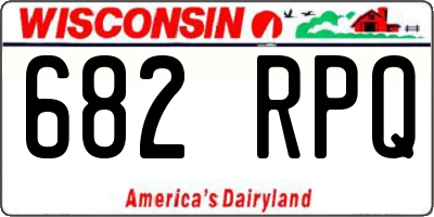 WI license plate 682RPQ