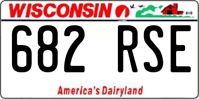 WI license plate 682RSE