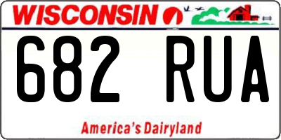 WI license plate 682RUA