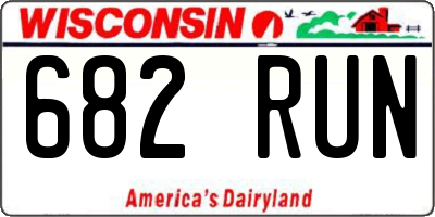 WI license plate 682RUN