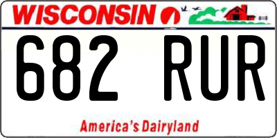 WI license plate 682RUR