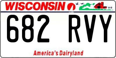 WI license plate 682RVY