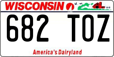 WI license plate 682TOZ