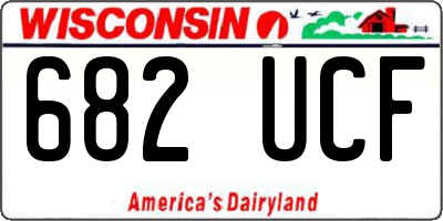 WI license plate 682UCF