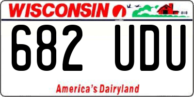 WI license plate 682UDU