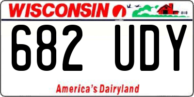 WI license plate 682UDY