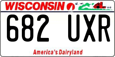 WI license plate 682UXR