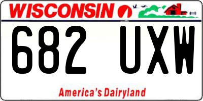 WI license plate 682UXW