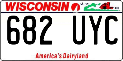 WI license plate 682UYC
