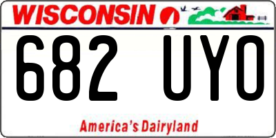 WI license plate 682UYO