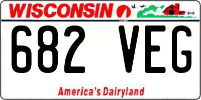 WI license plate 682VEG