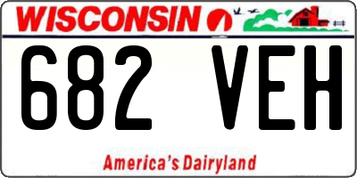WI license plate 682VEH