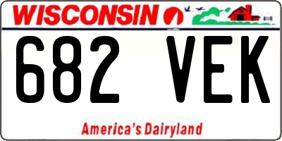 WI license plate 682VEK