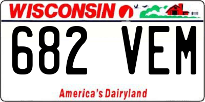 WI license plate 682VEM