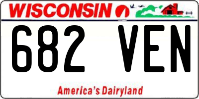 WI license plate 682VEN