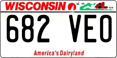 WI license plate 682VEO