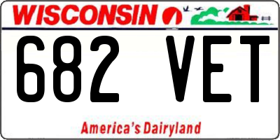 WI license plate 682VET