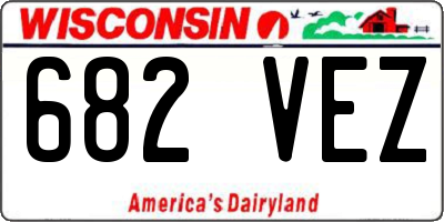 WI license plate 682VEZ
