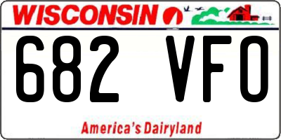 WI license plate 682VFO