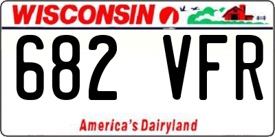 WI license plate 682VFR