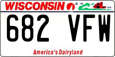 WI license plate 682VFW