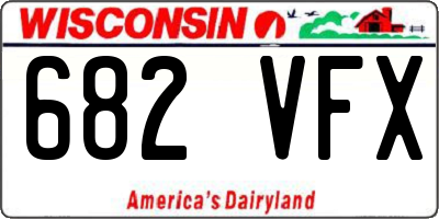 WI license plate 682VFX
