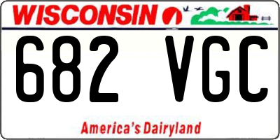 WI license plate 682VGC