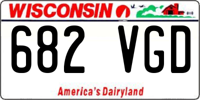 WI license plate 682VGD