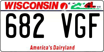 WI license plate 682VGF