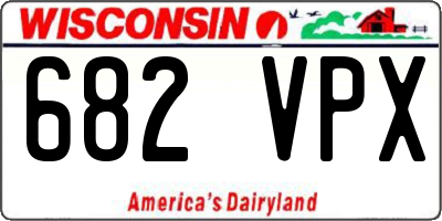 WI license plate 682VPX
