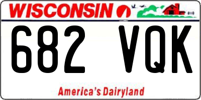 WI license plate 682VQK